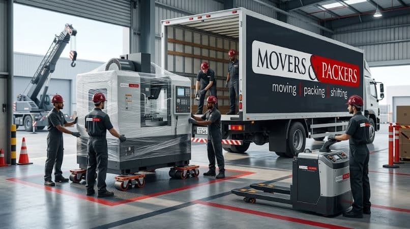 Industrial machinery and heavy safe moving service in Dubai with specialist rigging team